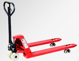 武漢零部件加工廠使用手動液壓搬運車搬運物料